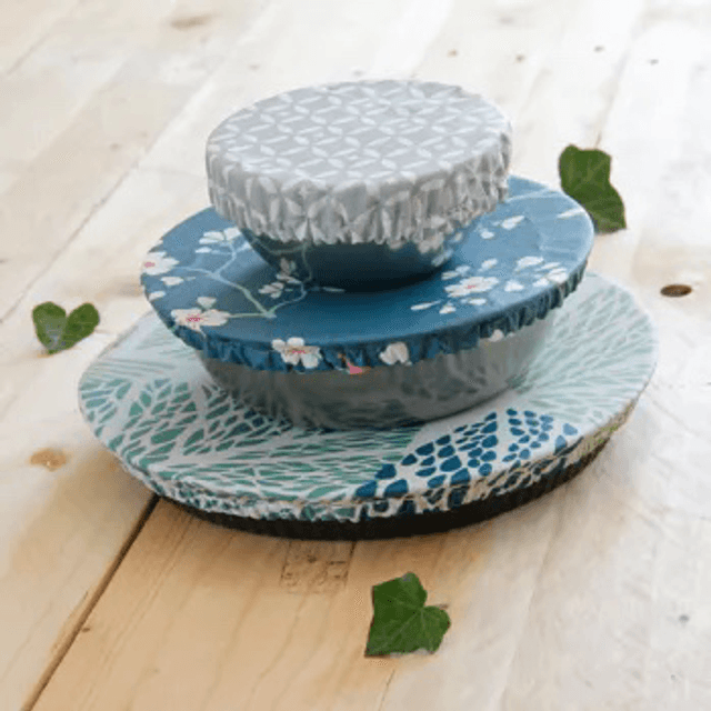Lot 3 Grandes Charlottes Alimentaires Recouvre Plat à Motif en Coton Bio