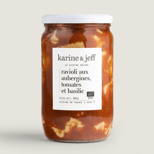 Plat Cuisiné Bio - Ravioli aux Aubergines, Tomates et Basilic - 680g