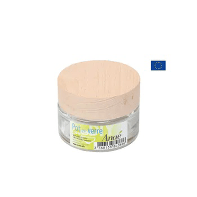 Pot en Verre Couvercle Bois - 50 ml