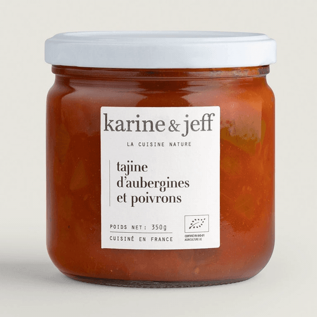 Plat Cuisiné Bio - Tajine d&#039;aubergines et poivrons - 500g