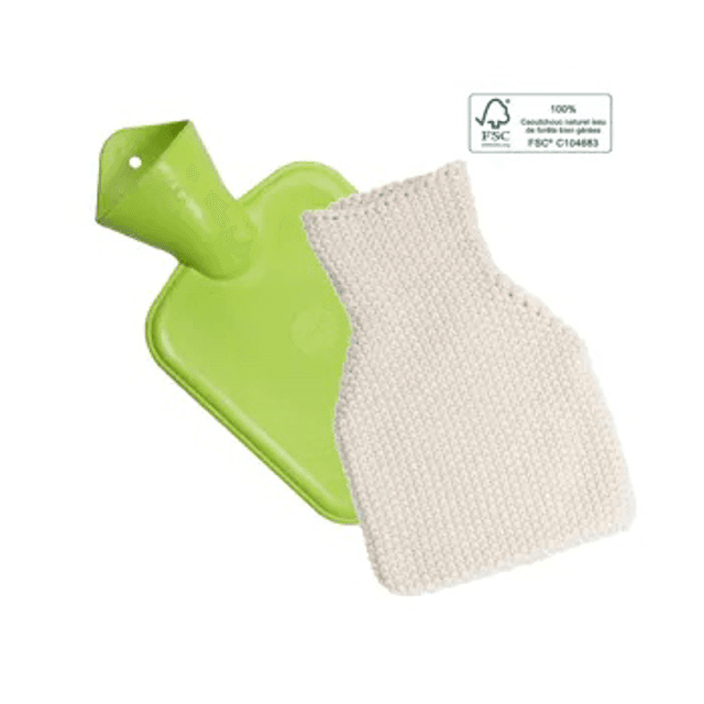 Bouillotte 0,8L Latex + Housse Coton Bio