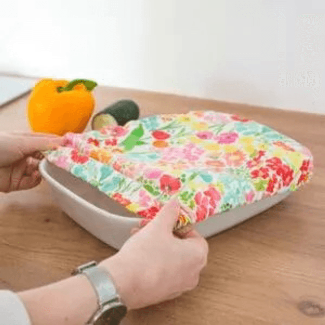 Charlotte Rectangulaire Alimentaire Recouvre Plat à Motif en Coton Bio