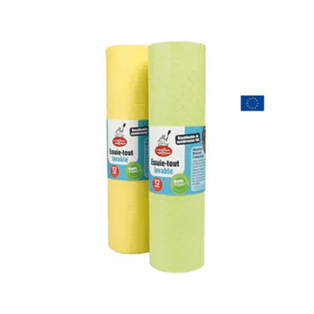 Essuie-tout Lavable Réutilisable &amp; Compostable Super Absorbant - 12 Feuilles