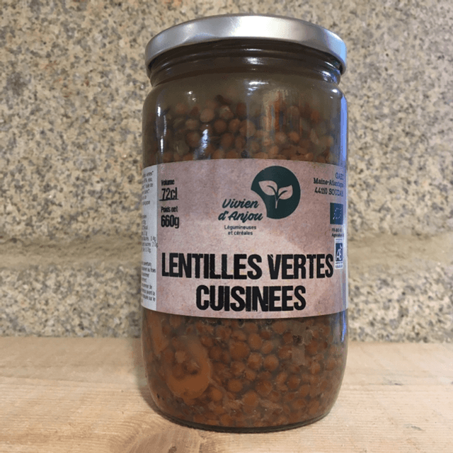 Lentilles Vertes et Carottes Cuisinées Bio - 660g